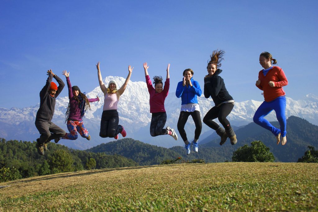 Happy Yogis in the Himalaya