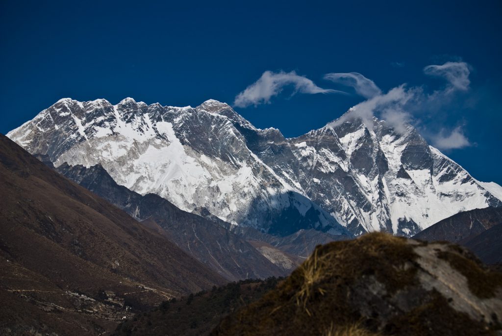Lhotse South Face with Mt. Everest behind