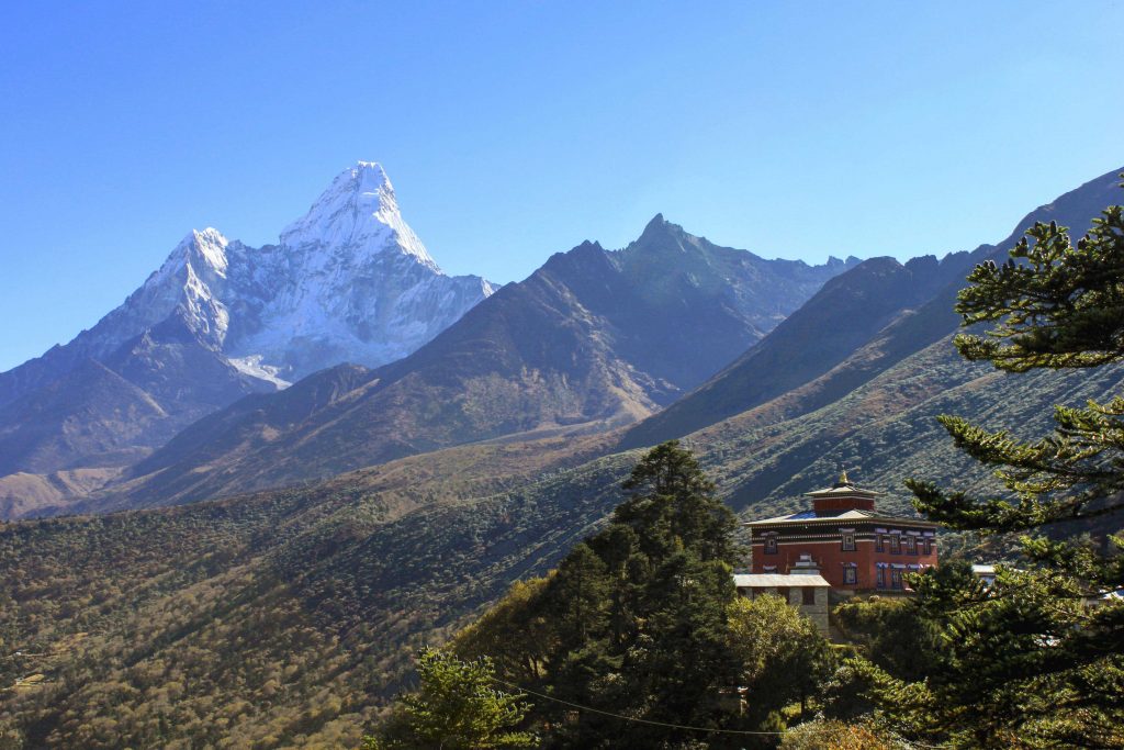 Mt. Amadablam with Tyangboche Monastery in the foreground