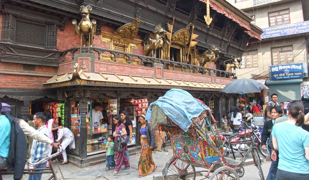 Sightseeing through the busy streets of Kathmandu