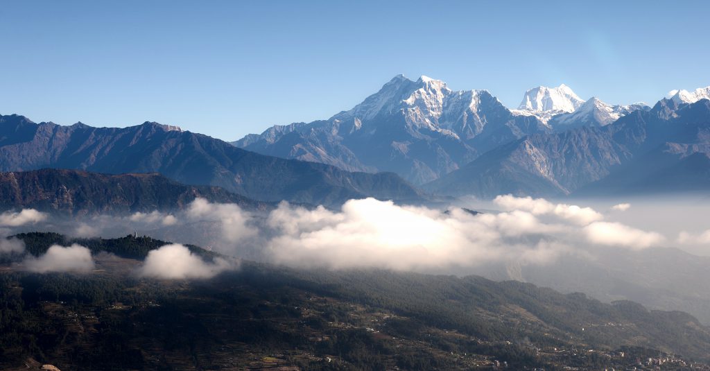 View of Mt. Gauri Shanker from Mountain flight